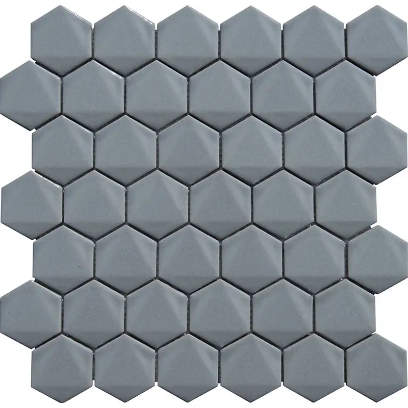 Porselen Mozaikler 3D Hexagon Serisi Gri CS-01-2