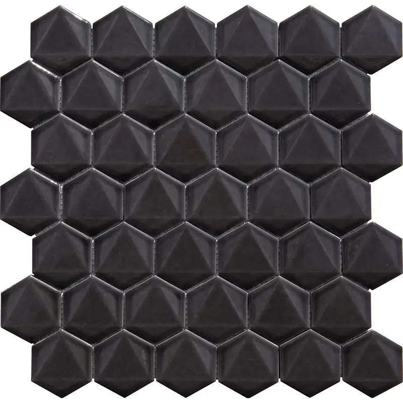 Porselen Mozaikler 3D Hexagon Serisi Koyu Vizon CS-01-5