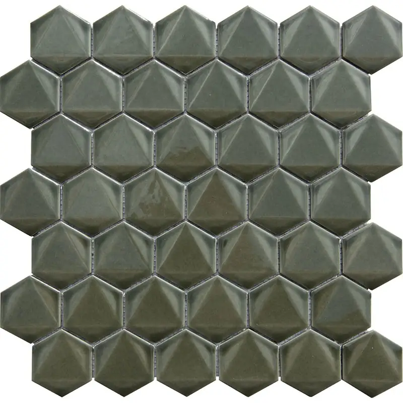 Porselen Mozaikler 3D Hexagon Serisi Zümrüt CS-01-3