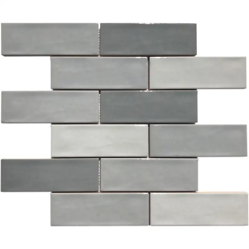 Porselen Mozaikler Brick Serisi Gri Blend CS-01-3