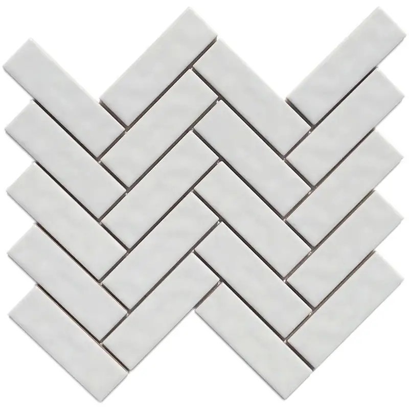 Premium Balık Sırtı Seramik Serisi Herringbone Beyaz CS-01-1